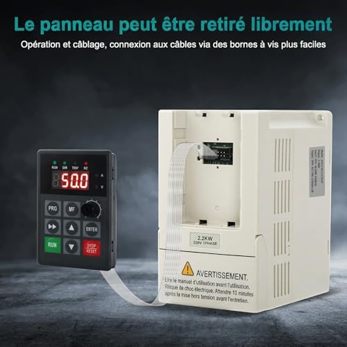 Transformer 220V 380V Frequency Converter Single Phase Input 220V Three Phase Output 380V 2.2KW CNC Frequency Inverter Factory Model JLS-E-2S-2.2GB-4T (with 2m extension cable)
