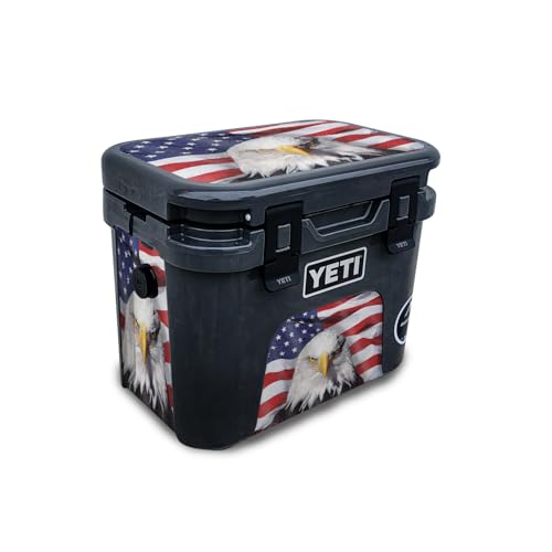 Glossy Glitter Skin Compatible with Yeti Roadie 15 Hard Cooler - America Strong…