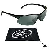 Polarized Bifocal Sunglasses for Men. Wraparound Half Frame and Impact Resistant Polycarbonate Lenses. Free Microfiber Cleaning Case Included