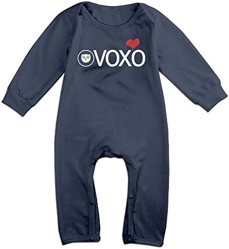 OVOXO Bird Heart Logo Baby Onesie Bodysuit Toddler Romper Navy 6 M