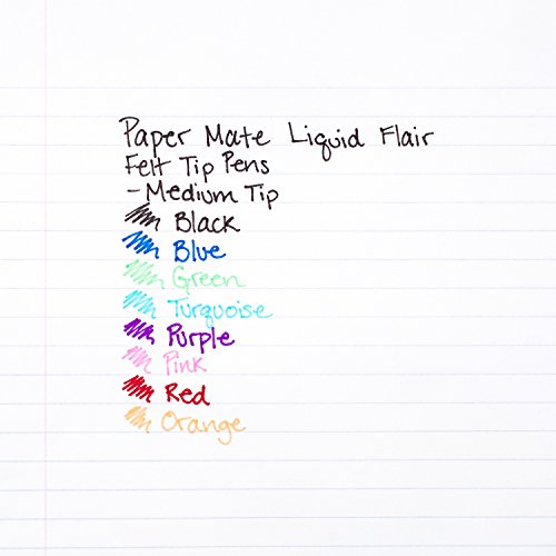 Paper Mate Liquid Flair PorousPoint Pen, Medium Tip, 12Pack, Black