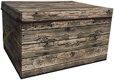ARTSMAX Storage Box With Lid Drawer Wood Appearance Storage File Cube Storage (50 × 40 × 33CM)