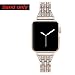Secbolt Bling Bands Compatible with Apple Watch Band 42mm(Series 3) 44mm 45mm 46mm 49mm Women iWatch SE Series 10 9 8 7 6 5 4 3 2 1, Dressy Jewelry Metal Wristband Strap Diamond Rhinestone, Champagne Gold