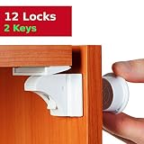 BABY TRUST Baby Proofing and Child Proof Magnetic Cabinet Locks (12 Locks) for Child Safety | Cabinets, Cupboards and Drawers | No Screws and Hidden