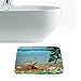 Jillban 3 Piece Bathroom Rug Set Non-slip Bath Mat Contour Lid Toilet Cover Rug Sea Beach Design