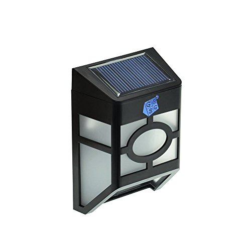 GBGS Wall Mount Solar LED Light Solar Powered Outdoor Landscape Garden Fence Lamp (Warm White)