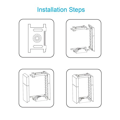 Anrain PS4 / PS4 Slim / PS4 Pro Vertical Stand Cooling Fan with Game Storage Tower - Thumbnail 6