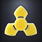GoTwiddle Spinner Fidget Toy Triangle Hand Spinner - Glow in the Dark - Lightest Smallest Spinner - High Speed Bearing - for Calm Focus ADHD Autism - Kids Adults - Spin 2-4 Minutes - (Eli) (Yellow)