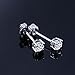 Womens Sterling Silver Cubic Zirconia Round Cut Rhinestone Stud Earrings Roseate Jewelry