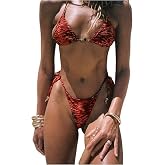 QJQ Women's 2 Piece Bikini Set Floral Boho Halter Triangle Bathing Suit Flattering Cheeky String Swimsuit 2026
