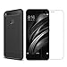 mylb Xiaomi Mi A1 case,with Xiaomi Mi A1 Screen Protector (2 in 1)[Scratch Resistant Anti-Fall] Fashion Soft TPU Shockproof Case with Xiaomi Mi A1 Glass Screen Protector (Black)