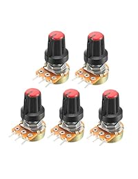 uxcell Resistors   Potenciómetro giratorio de película de carbono con pomos, color rojo