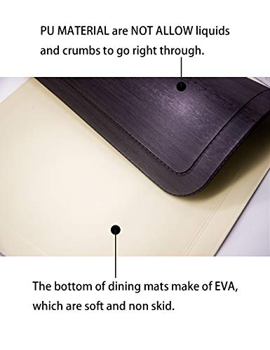 Alpiriral Dining PlaceMats Set of 4 Heat Resistant PlaceMats Easy to Wipe Off Scrub Vinyl Place Mats Washable Table Mats Protect A Table from Messes & with A Nice Looking in Black
