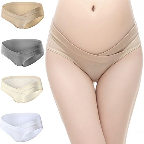 YUNF Women's Under Bump Maternity Panties Healthy Underwear Multi Pack(Best L)