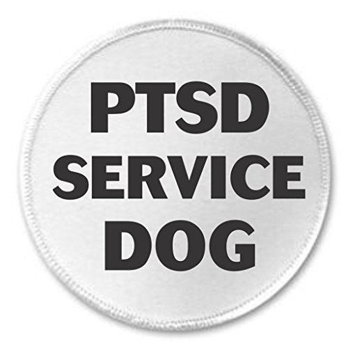 PTSD Service Dog (black & white) 3" Sew On Patch Posttraumatic stress disorder