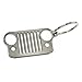 Car Key Chain Keychain Key Ring For Jeep Wrangler Accessories Enthusiasts-Jeep Front Grill Design and Stainless Steel Material with 4 Colors (silver)