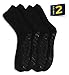 Pembrook Non Skid / Slip Socks – (2-Pack – Black) – Hospital - Fuzzy Slipper Socks – Great for adults, men, women. Designed for medical hospital patients but great for everyone