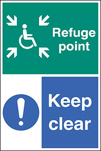 Caledonia Signs 58823 Refuge Point Keep Clear Floor Graphic Label, 400 mm x 600 mm