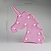 Pooqla LED Unicornio Night Light Lamp Kids Marquee Lights Unicorn Shape Signs Light Up Christmas Party Wall Decoration Battery Operated (Pink)