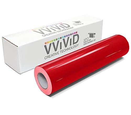 VViViD Red Gloss DECO65 Permanent Adhesive Craft Vinyl for Cricut, Silhouette & Cameo (20ft x 11.8