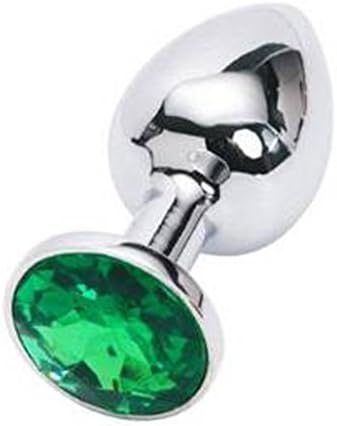 IRRANA Medium Suppository Gem Stimulation Jeweled Butt Plug Personal Massage Toys for Beginner (Green)