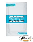 DUDE Shower, Body Wipes, 20pk On-The-Go Singles for Travel, Unscented, Naturally Soothing Aloe and Hypoallergenic