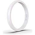 Enso Rings Halo Birthstone Silicone Ring – Minimalist Stackable Wedding Engagement Band – – 2.54mm Wide, 1.5mm Thick