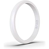 Enso Rings Halo Birthstone Silicone Ring – Minimalist Stackable Wedding Engagement Band – – 2.54mm Wide, 1.5mm Thick
