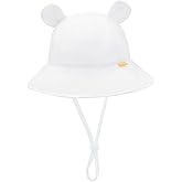 POMIJIAN Baby Sun Hat Girls UPF 50+ Beach Kids Hats Boys Wide Brim Cute Toddler Bucket Hat Floppy Infant Sun Hats