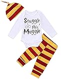 3Pcs/Set Infant Baby Boys Girls Snuggle Rompers+Striped Pants+Hat Take Home Outfits White