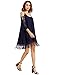 Milumia Women's Summer Cold Shoulder Crochet Loose Beach Dress Navy Large