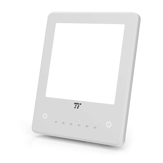 TaoTronics Light Therapy Lamp, 10000 Lux, 3 Adjustable Brightness Levels, Timer Setting, Touch Control & Compact Size