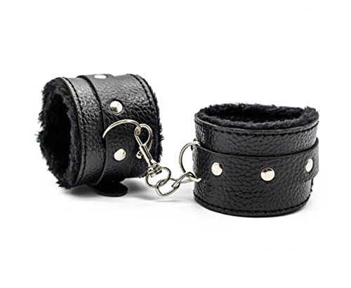 Jiuhexu Wrist Adjustable PU Leather Litchi Pattern Ankle Handcuffs
