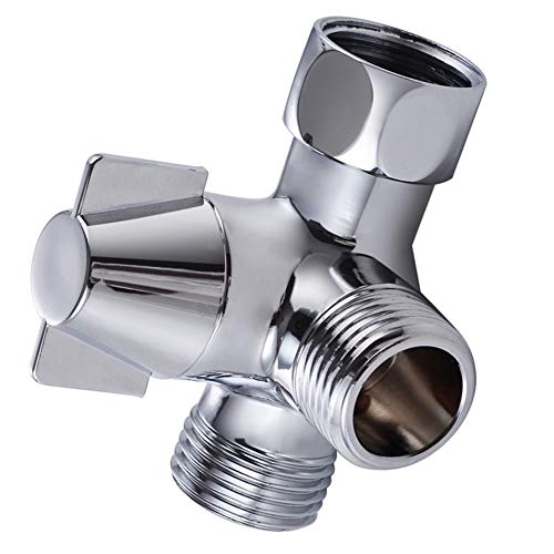 Tee Joint, Durable Handheld Shower and Shower Head Shower Arm 3-Way Diverter Brass, Polished Chrome - Thumbnail 5
