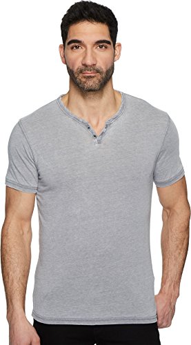 Lucky Brand Burnout Button Notch Shirt Frost Grey SM