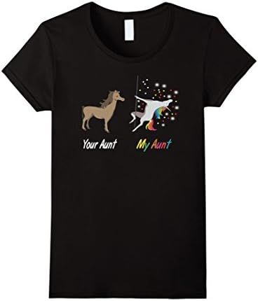 Womens Your Aunt my Aunt Unicorn t-shirt Medium Black