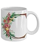 Christmas monogram quotcquot coffee mug holly