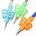 BrightAutism 3 Pack Training Pencil Holder - Posture Correction Tool - Writing Aid Grip - Ergonomic Silicone Finger Grip -Training pencil grip for Handwriting - Specialized for children with Autism, A