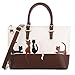 Women Cat Handbag Purse for Girls (Beige)