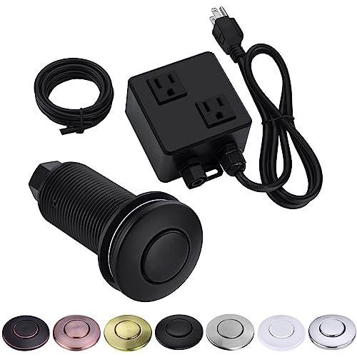 BESTILL Sink Top Air Switch Kit for Garbage Disposal, Matte Black Long