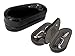 OptiPlix Dual Glasses Case for Two Frames - Double Layer Clamshell Hard Protective Case with Soft Felt Interior with Built-In Mirror – Black with Silver Butterfly and Gloss Finish