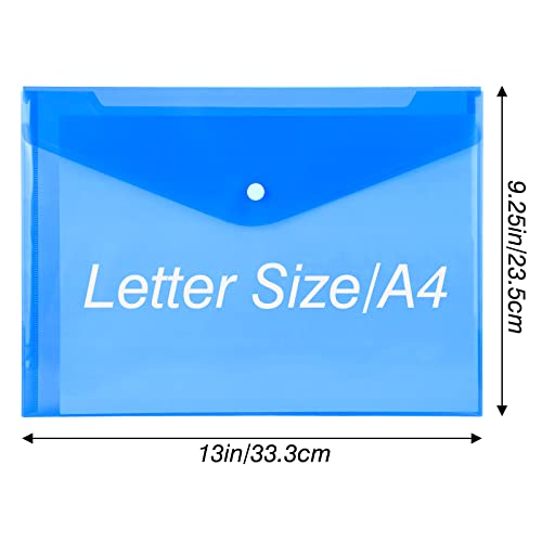 36pcs Plastic Envelopes, Clear Poly Envelopes with Snap Button Closure