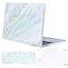 MOSISO Compatible with MacBook Pro 13 inch Case 2016-2020 Release A2338 M1 A2289 A2251 A2159 A1989 A1706 A1708, Plastic Pattern Hard Shell Case & Keyboard Cover & Screen Protector, White Green Marble