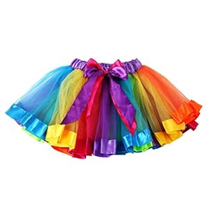 T TOOYFUL Meisjes Kids Petticoat Regenboog Pettiskirt Strik Rok Tutu Jurk Dancewear 0-8Y
