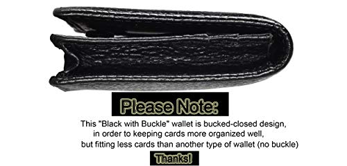 Outrip Genuine Leather Business Card Holder Name Card Case Credit Card Wallet with ID Window RFID Blocking (Black2)