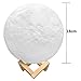 LOFTEK 7.1-inch 3D Moon Lamp, Cool Mood Lamp with Stand, Touch Control Night Light for Kids, 5V USB Fast Charging, Perfect Choice for Kids Lover Birthday Gifts (Warm and Cold Light)