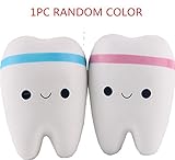 toy,SUPPION New Cute Creative Smiley Tooth Very Soft Slow Rising Squeeze Rare Kids Toy(1pc Random Color)