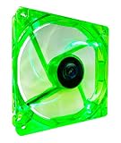 Apevia 14SL-GN 140mm 4pin+3pin Silent Green LED Case Fan, Connecting to Power Supply or Motherboard