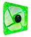 Apevia 14SL-GN 140mm 4pin+3pin Silent Green LED Case Fan, Connecting to Power Supply or Motherboard