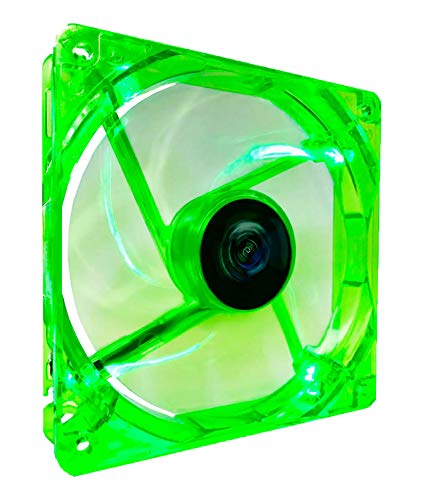 Apevia 14SL-GN 140mm 4pin+3pin Silent Green LED Case Fan, Connecting to Power Supply or Motherboard